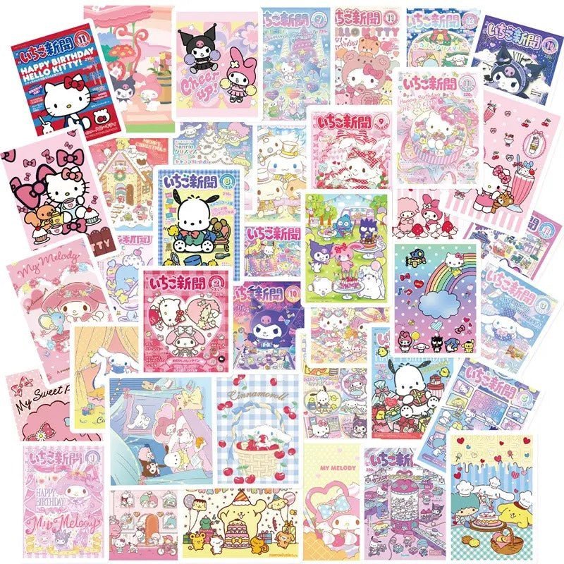 Random 10pcs Sanrio DIY Diary Stickers (Can't Be Comstomized)