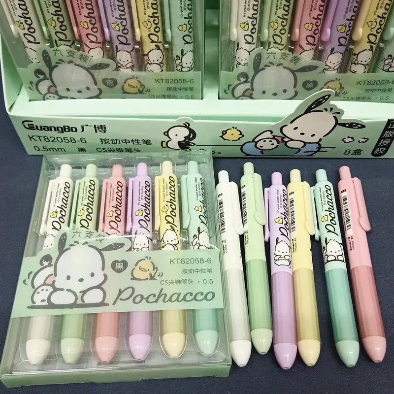 6pcs Pochacco 0.5mm Gel Pen