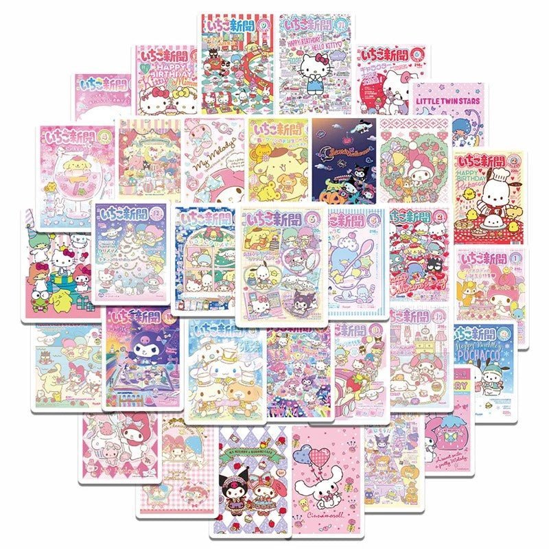 Random 10pcs Sanrio DIY Diary Stickers (Can't Be Comstomized)